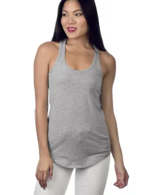 Cotton Heritage LC7706 Juniors Scallop Racerback T Athletic Heather