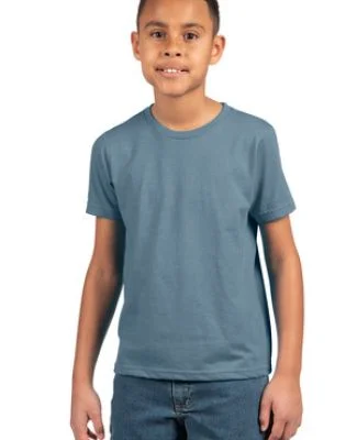 Next Level 3312 Boys CVC Crew Tee in Heather slate blue