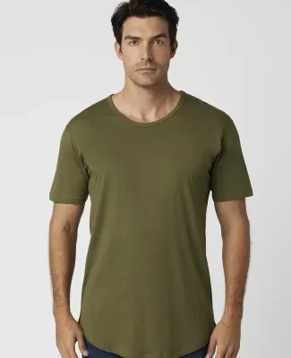 MC1050 Cotton Heritage Drop Tail Crew Neck T-shirt Military Green