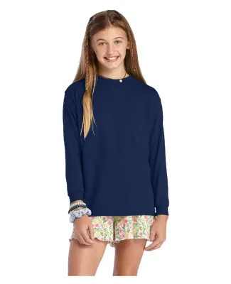 64900L Youth Retail Fit Long Sleeve Tee 5.2 oz in Athletic navy