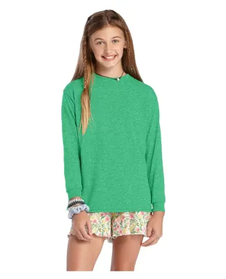 64900L Youth Retail Fit Long Sleeve Tee 5.2 oz in Kelly heather