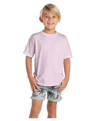 12300 Delta Apparel Juvenile 30/1's Soft Spun Tee  in Soft pink