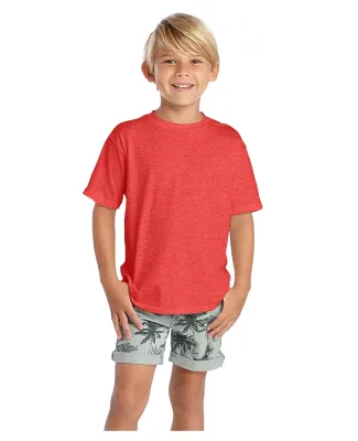 12300 Delta Apparel Juvenile 30/1's Soft Spun Tee  in Red heather