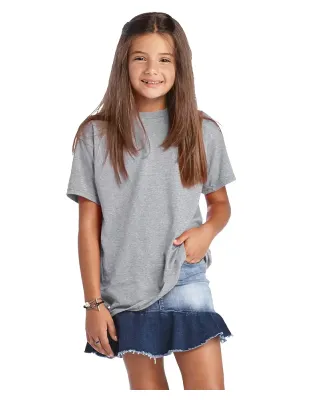 Delta Apparel 12900 Youth Soft Spun Tee in Athletic heather