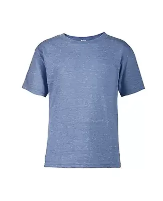 14300 Delta Apparel Juvenile 30/1's Snow Heather T in Royal snow heather kj3