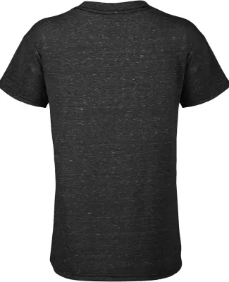 14900 Delta Apparel Youth 30/1's Snow Heather Tee in Black snow heather