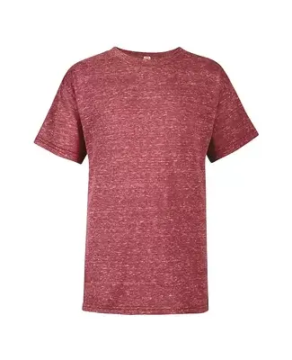 14900 Delta Apparel Youth 30/1's Snow Heather Tee in Red snow heather