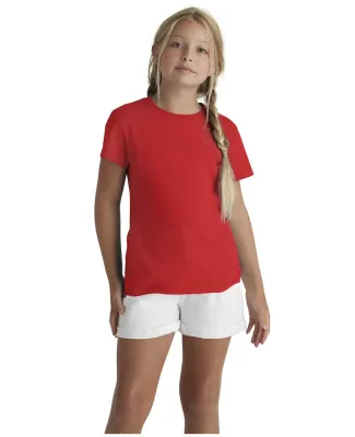 1300N Delta Apparel Girls 30/1's Tee in New red