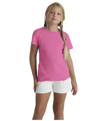 1300N Delta Apparel Girls 30/1's Tee in Hot pink