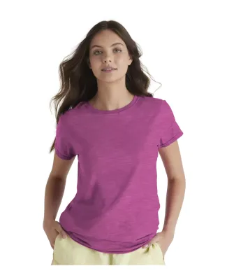 Delta Apparel 1336N Junior 30/1's Tee in Heliconia heather