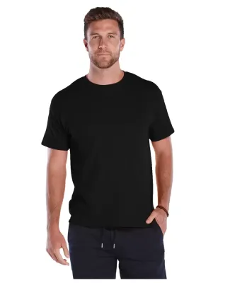 18100 Delta Apparel Adult 30/1's Athletic Fit Tee  in Jet black