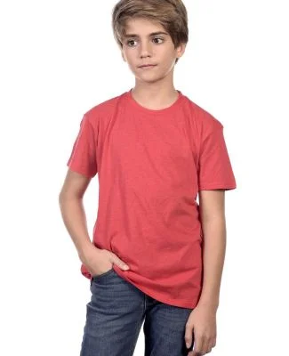 YC1040 Cotton Heritage Youth Cotton Crew T-Shirt in Red heather
