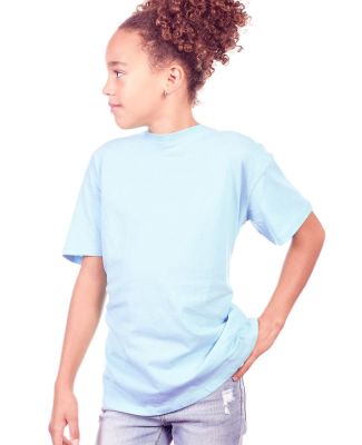 YC1040 Cotton Heritage Youth Cotton Crew T-Shirt in Light blue