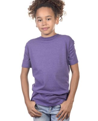 YC1040 Cotton Heritage Youth Cotton Crew T-Shirt in Purple heather