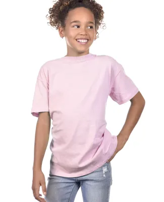 YC1040 Cotton Heritage Youth Cotton Crew T-Shirt in Light pink