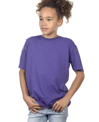 YC1040 Cotton Heritage Youth Cotton Crew T-Shirt in Purple