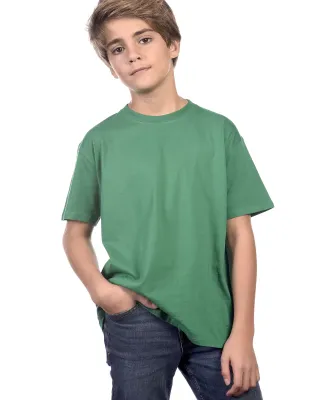YC1040 Cotton Heritage Youth Cotton Crew T-Shirt in Kelly green