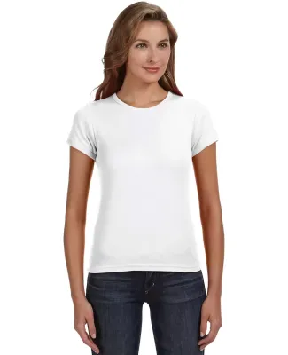 1441 Anvil Ladies' 1x1 Baby Rib Scoop T-Shirt in White