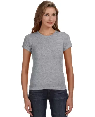 1441 Anvil Ladies' 1x1 Baby Rib Scoop T-Shirt in Heather grey