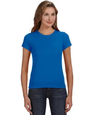 1441 Anvil Ladies' 1x1 Baby Rib Scoop T-Shirt in Royal blue
