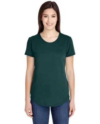 Anvil 6750L by Gildan Ladies' Triblend Scoop Neck  in Hth dark green