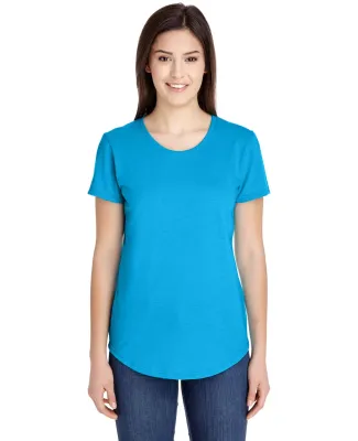 Anvil 6750L by Gildan Ladies' Triblend Scoop Neck  in Hth carib blue