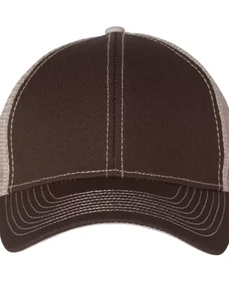 7641 Mega Cap Heavy Cotton Twill Front Trucker Cap Brown/ Khaki