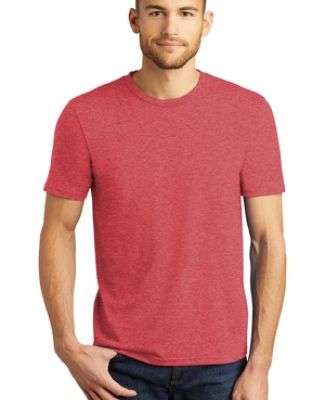 DM130 District Made Mens Perfect Tri-Blend Crew Te in Red frost