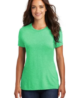 DM130L District Made Ladies Perfect Tri-Blend Crew in Green frost