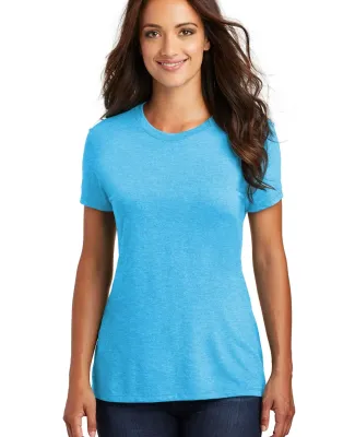 DM130L District Made Ladies Perfect Tri-Blend Crew in Turquoise frst
