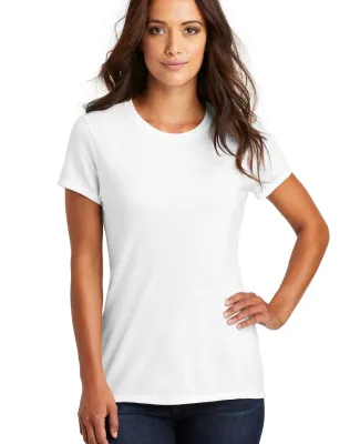 DM130L District Made Ladies Perfect Tri-Blend Crew in White