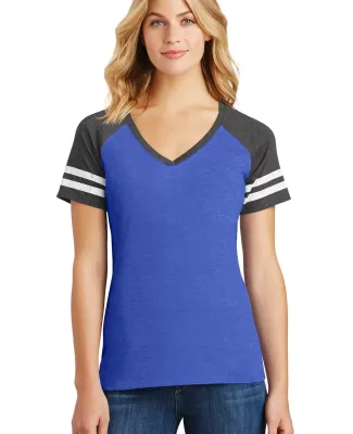 DM476 District Made Ladies Game V-Neck  Hth TrRy/HeCha