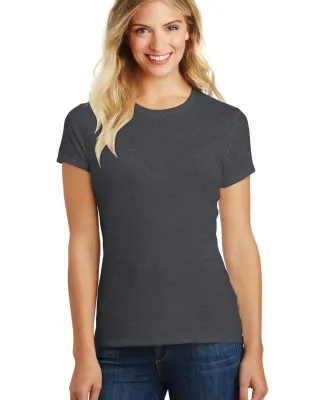 DM108L District Made Ladies Perfect Blend Crew Tee in Hthr charcoal