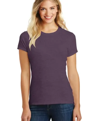 DM108L District Made Ladies Perfect Blend Crew Tee in Hthr eggplant