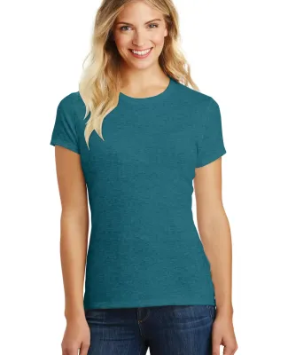 DM108L District Made Ladies Perfect Blend Crew Tee in Hthr teal
