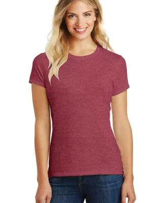 DM108L District Made Ladies Perfect Blend Crew Tee Hthr Red