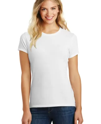 DM108L District Made Ladies Perfect Blend Crew Tee in White