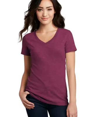 DM1190L District Made Ladies Perfect Blend V-Neck  in Raspberry flck