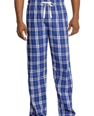 District DT1800 Young Mens Flannel Plaid Pant in Deep royal
