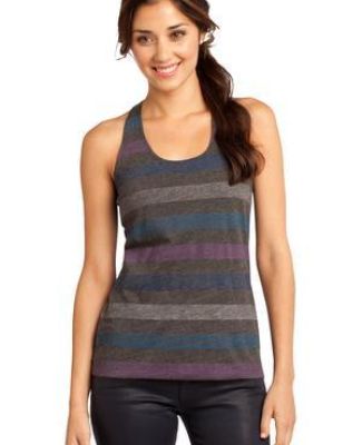 District DT229 Juniors Reverse Striped Scrunched Back Tank Catalog