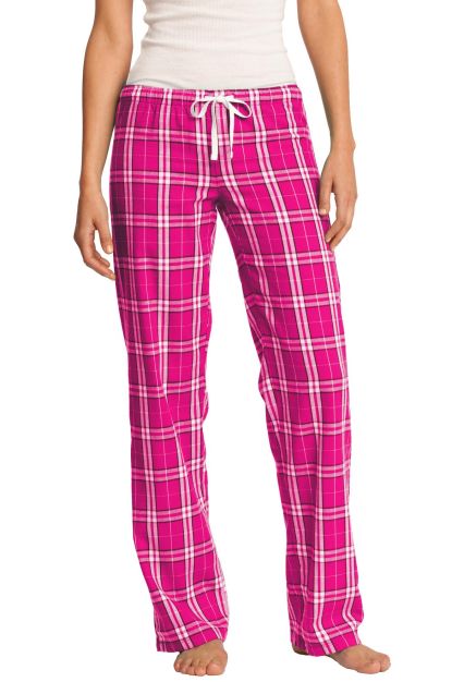 District DT2800 Juniors Flannel Plaid Pant in Dark fuchsia