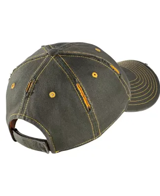 DT612 District Rip and Distressed Cap  Army/Gold