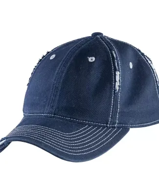 DT612 District Rip and Distressed Cap  New Nvy/Lt Blu
