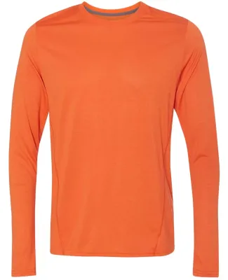 Gildan G474 Adult Tech Long Sleeve T-Shirt in Marbled orange