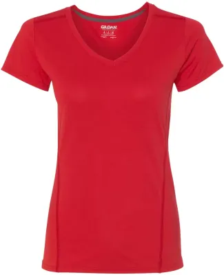 Gildan G47V Ladies Tech V-Neck T-shirt RED