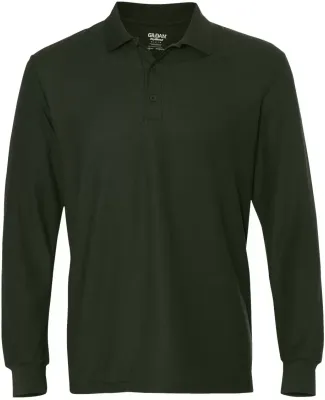 Gildan G729 DryBlend Double Pique Long-Sleeve Polo FOREST GREEN