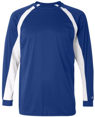 Badger 4154 B-Dry Core Hook Performance T-Shirt in Royal/ white
