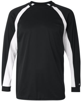 Badger 4154 B-Dry Core Hook Performance T-Shirt in Black/ white