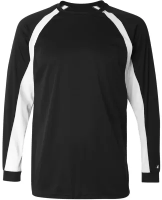Badger 4154 B-Dry Core Hook Performance T-Shirt Black/ White