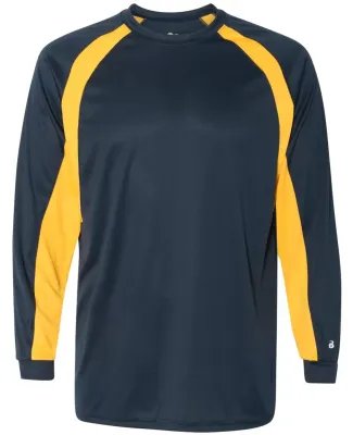 Badger 4154 B-Dry Core Hook Performance T-Shirt Navy/ Gold